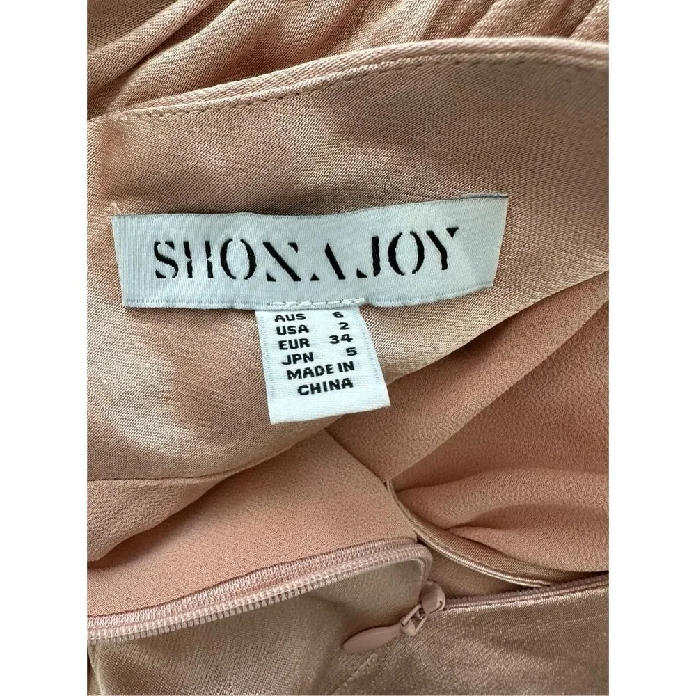 Shona Joy Womens Cowl Neck La Lune Lace-up Back Maxi Dress Dessert Size 2 $360_8